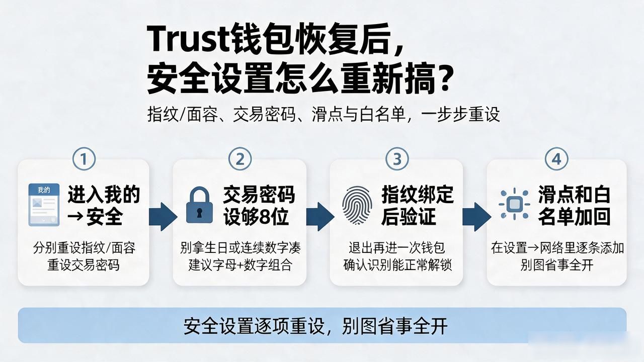 Trust钱包恢复后安全设置重置_Trust钱包恢复后如何重置安全设置?_指纹识别面容ID交易密码重设
