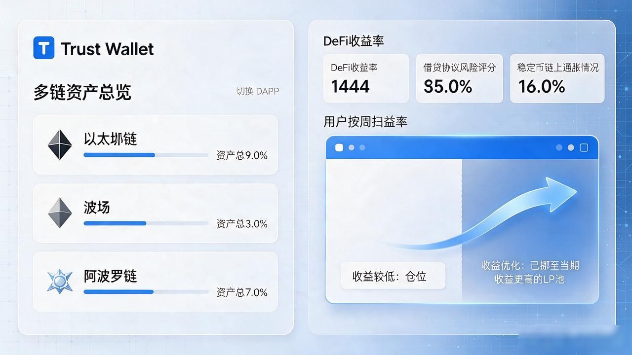 如何在Trust Wallet中实现动态资产管理？_非托管钱包DeFi收益优化策略_Trust Wallet多链资产管理实操