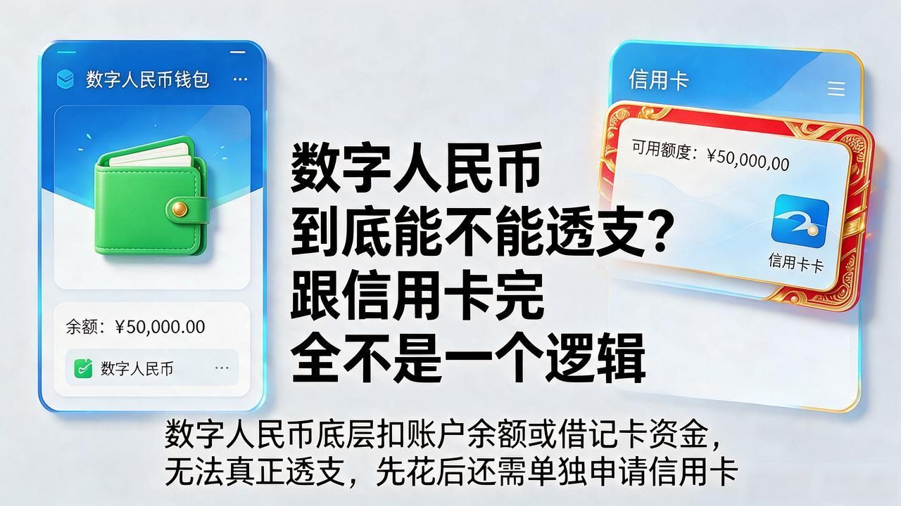 数字货币能不能透支_数字人民币与信用卡本质区别_数字人民币能否透支使用